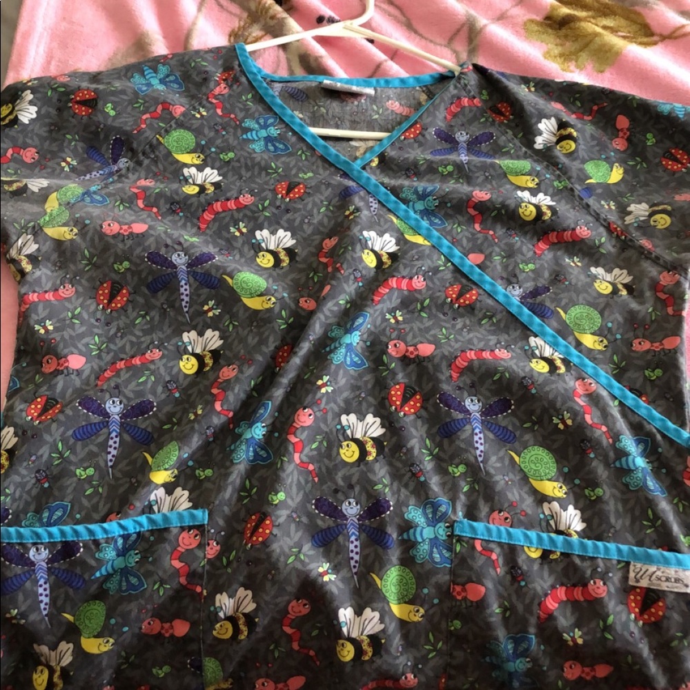 Printed Scrub Top